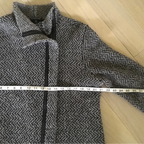 Eileen Fisher Moon High Collar Wool&Alpaca Blend asymmetrical Jacket - Picture 6 of 11